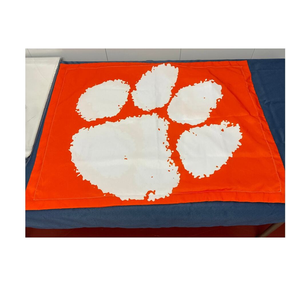 Clemson Tigers Pillow‎ Sham Orange White Paw Print Logo NCAA Fan Cave 21x29